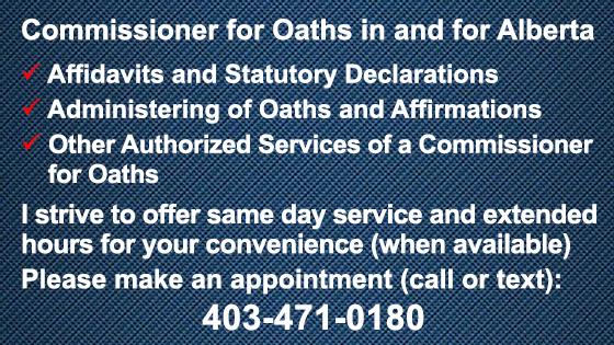 Commissioner of Oaths in Calgary NW