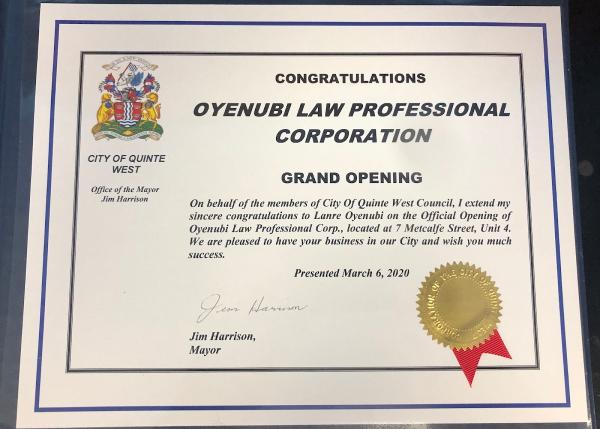Oyenubi Law Professional Corporation
