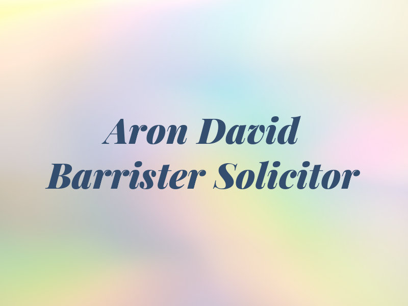 Aron David Barrister & Solicitor