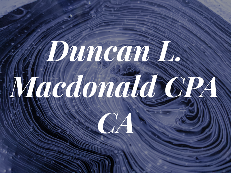 Duncan L. Macdonald CPA CA