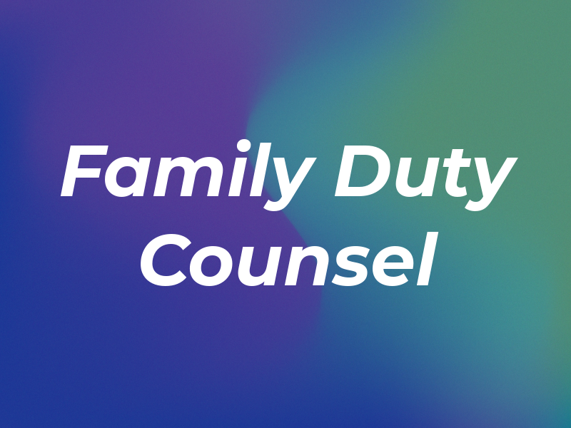 Family Duty Counsel