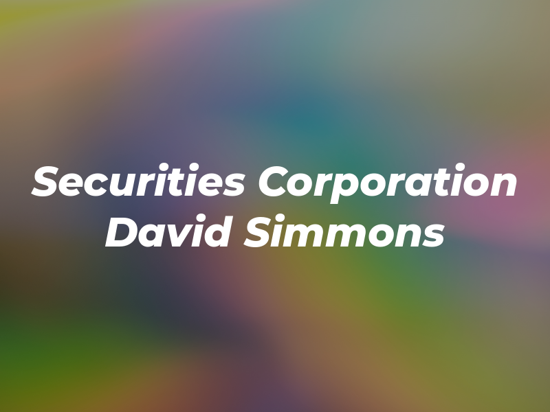 IPC Securities Corporation - David Simmons