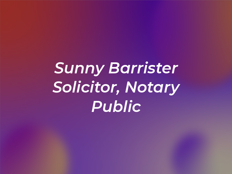 Sunny C. Ho, Barrister & Solicitor, Notary Public