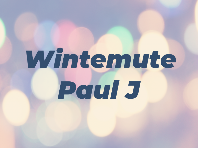 Wintemute Paul J