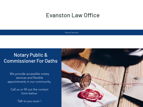 Evanston Law Office. Notary Public & Commissioner For Oaths