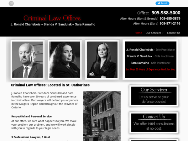 Brenda V Sandulak and J Ronald Charlebois Criminal Lawyers