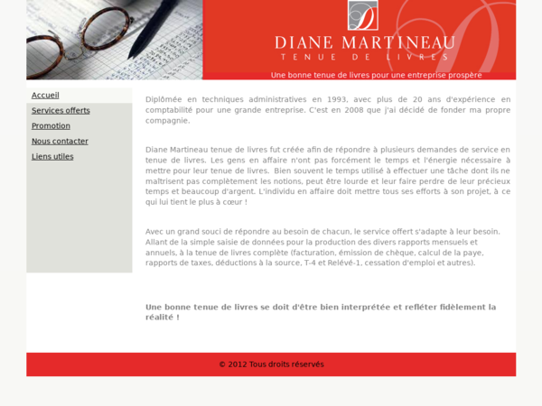 Diane Martineau Tenue de Livres