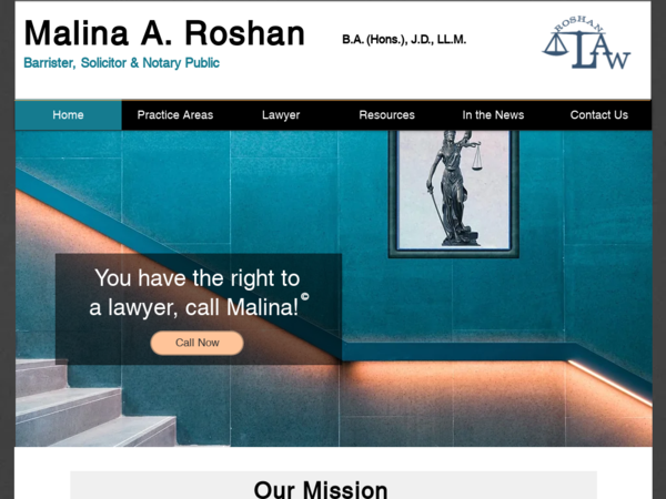 Malina A. Roshan, Lawyer